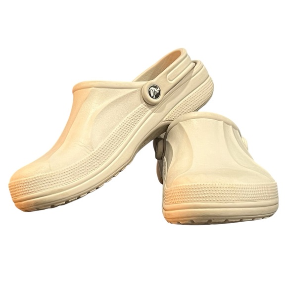 CROCS Other - Crocs Classic Comfort Clogs Tan Beige Slip On Adult Unisex Sizes Male 8 Women 10